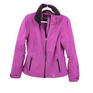 Spyder Womens 10 Primaloft Ski Jacket Fuchsia Purple Soft Shell No Hood